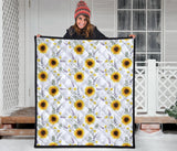 Beautiful Sunflowers Pattern Premium Quilt