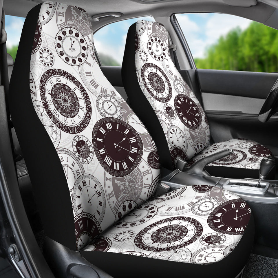 Classic Vintage Clock Pattern Universal Fit Car Seat Covers