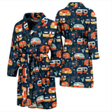 Camper Van Pattern Print Design 05 Men's Bathrobe