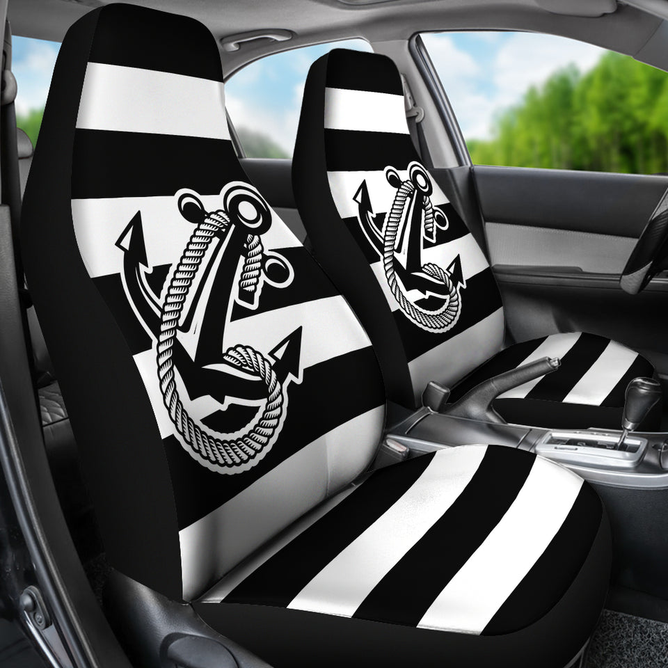 Car Seat Covers - Boat Anchor Strip Black