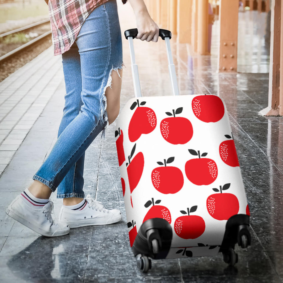 Red Apples White Background Luggage Covers