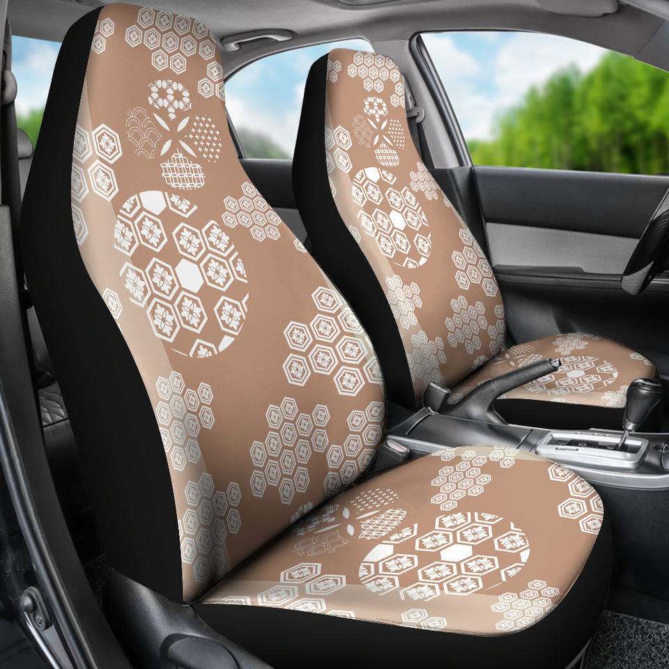 Beautiful Hexagon Japanese  Pattern Universal Fit Car Seat Covers