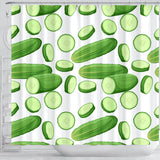 Cucumber Whole Slices Pattern Shower Curtain Fulfilled In US