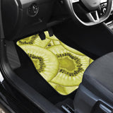 Sliced Kiwi Pattern Front And Back Car Mats