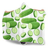 Cucumber Whole Slices Pattern Hooded Blanket