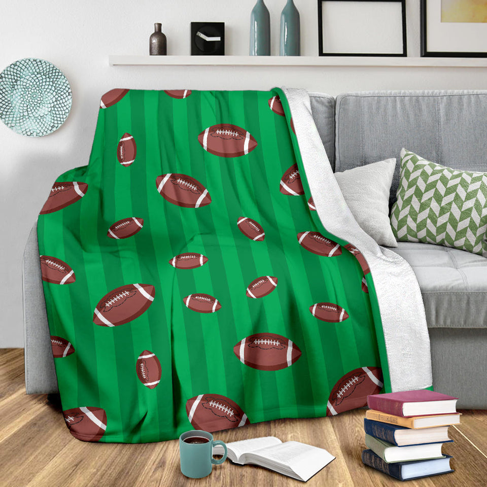 American Football Ball Field Background Premium Blanket