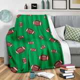 American Football Ball Field Background Premium Blanket