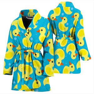 Duck Toy Pattern Print Design 04 Women's Bathrobe