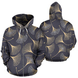 Gold Ginkgo Leaves Zip Up Hoodie