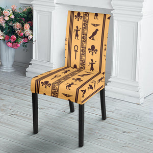 Egypt Hieroglyphics Pattern Print Design 02 Dining Chair Slipcover