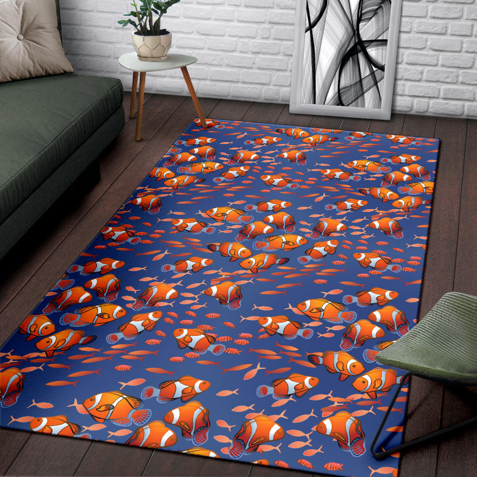 Clown Fish Pattern Print Design 04 Area Rug