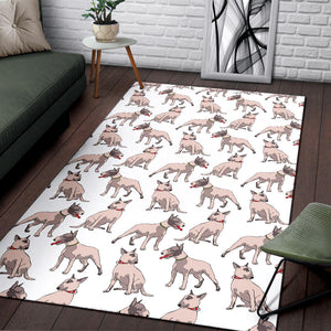 Bull Terrier Pattern Print Design 04 Area Rug