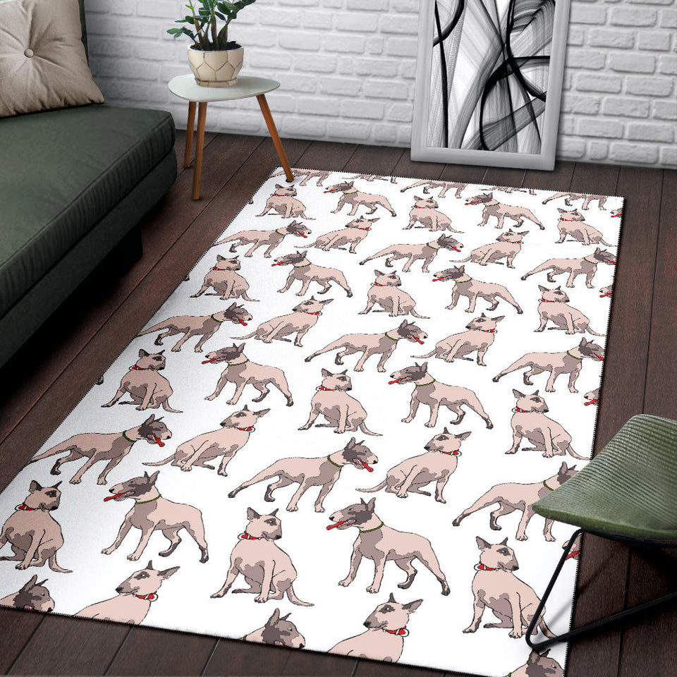 Bull Terrier Pattern Print Design 04 Area Rug
