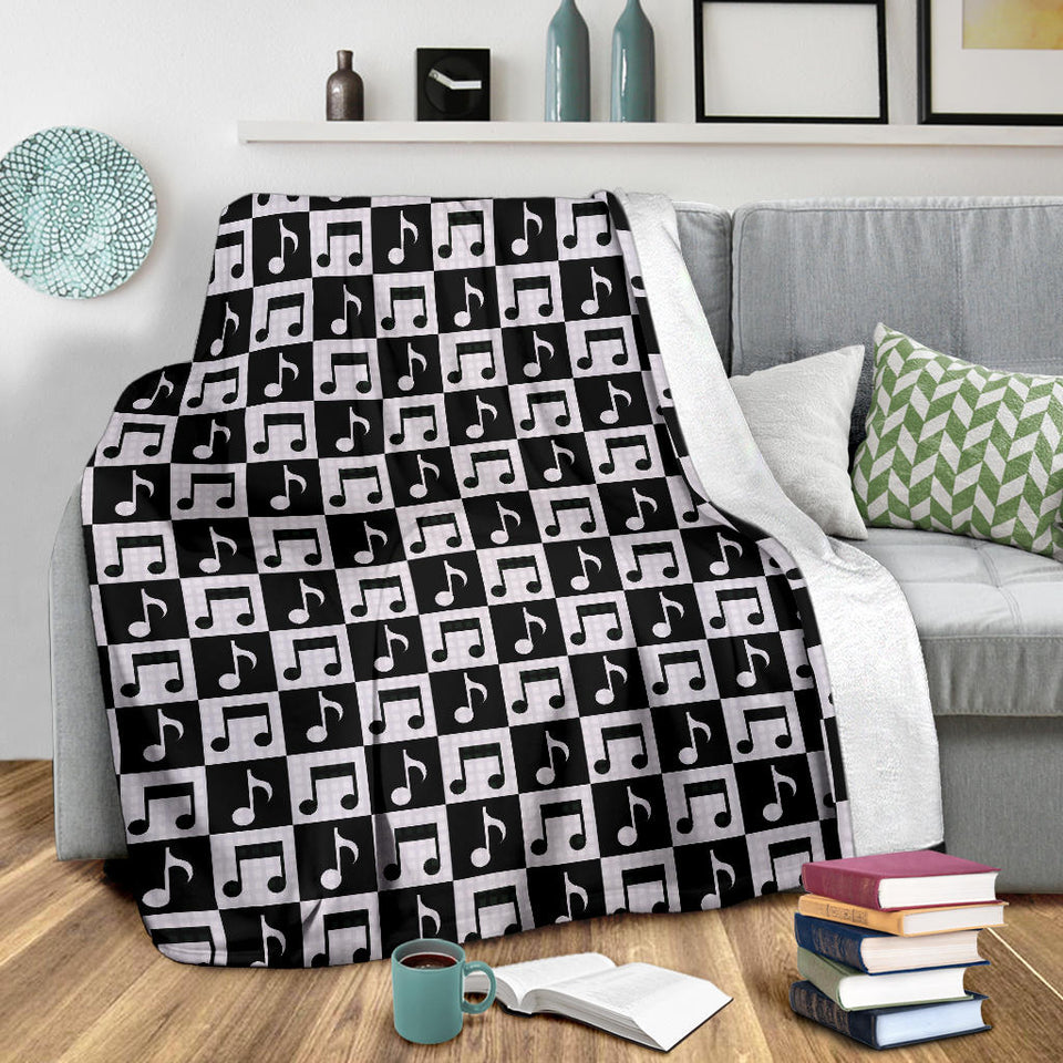 Music Notes Pattern Print Design 01 Premium Blanket