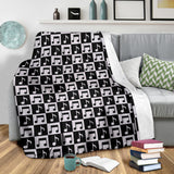 Music Notes Pattern Print Design 01 Premium Blanket