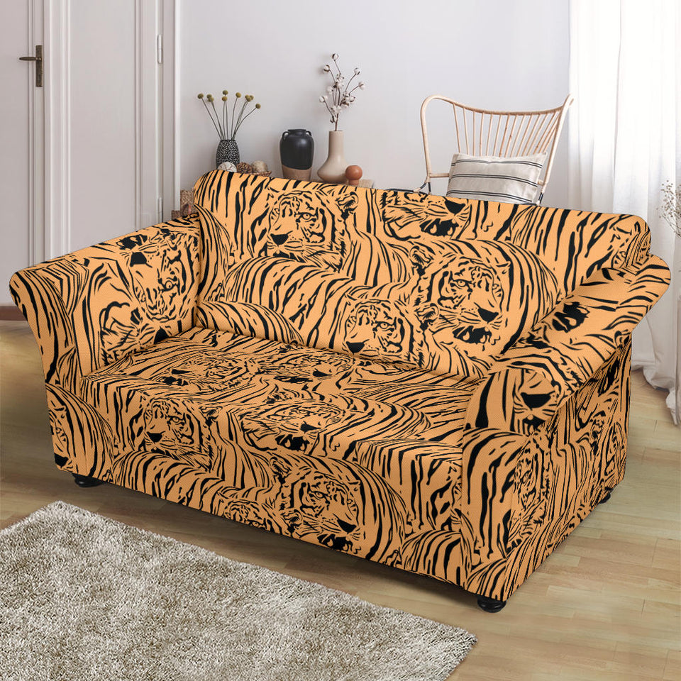 Bengal Tigers Pattern Loveseat Couch Slipcover