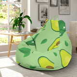 Avocado Pattern Green Background Bean Bag Cover