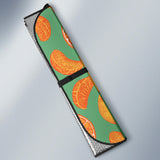 Orange Fruit Pattern Green Background Car Sun Shade