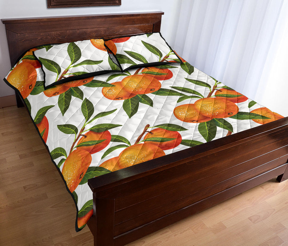 Oranges pattern background Quilt Bed Set