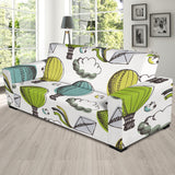 Hot Air Balloon Bird Cloud Pattern Sofa Slipcover