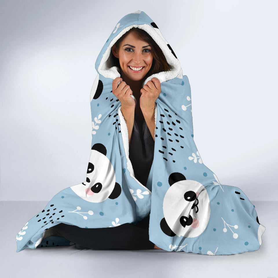 Cute Panda Pattern Hooded Blanket