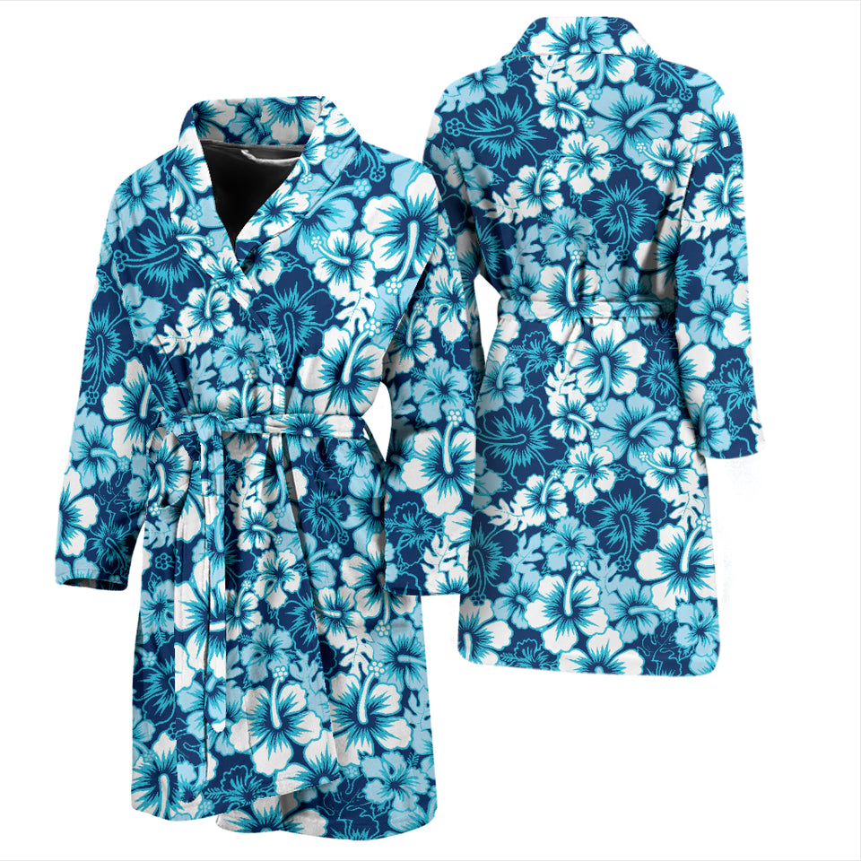 Hibiscus Pattern Print Design 03 Men's Bathrobe