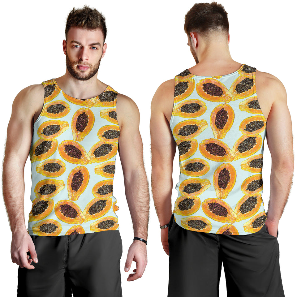 Watercolor papaya pattern Men Tank Top