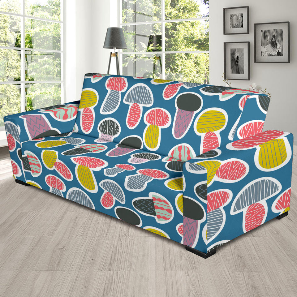 Colorful Mushroom Design Pattern Sofa Slipcover