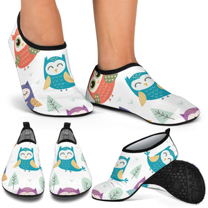 Cute Owl Pattern Aqua Shoes