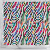 Colorful Zebra Skin Pattern Shower Curtain Fulfilled In US