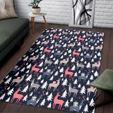 Deers Winter Christmas Pattern Area Rug