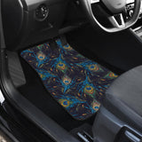 Beautiful Peacock Feather Pattern Front And Back Car Mats