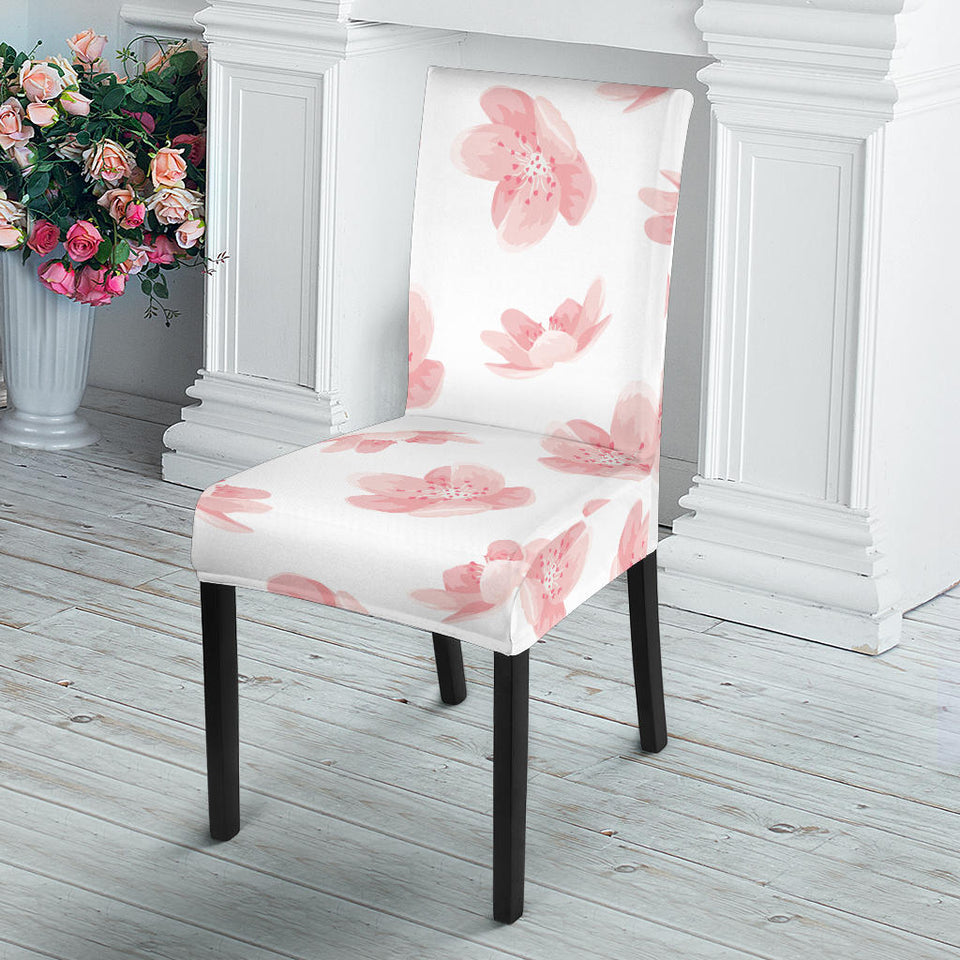 Pink Sakura Cherry Blossom Pattern Dining Chair Slipcover