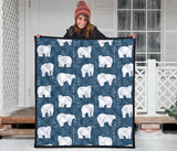 Polar Bear Mother Her Child Pattern Premium Quilt