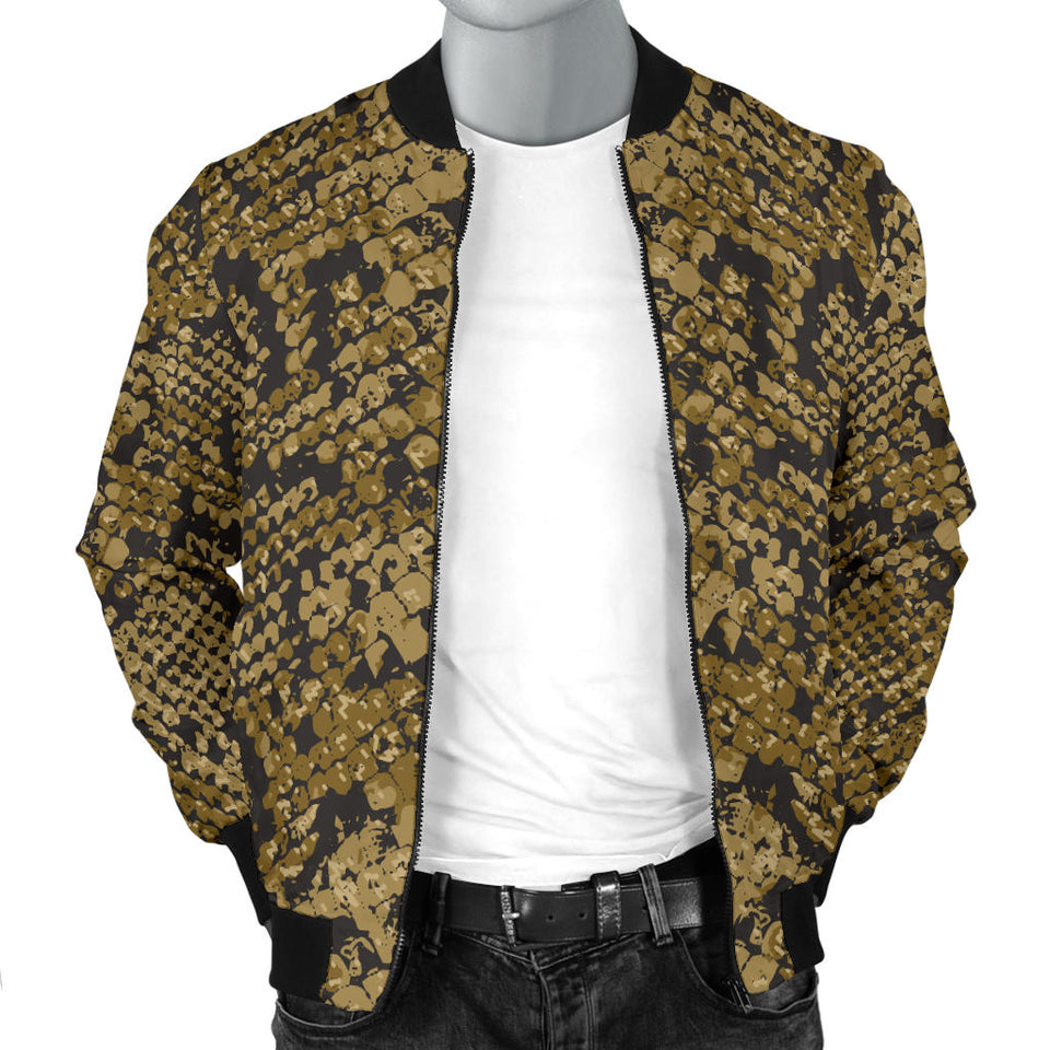 Snake Skin Pattern Men'S Bomber Jacket