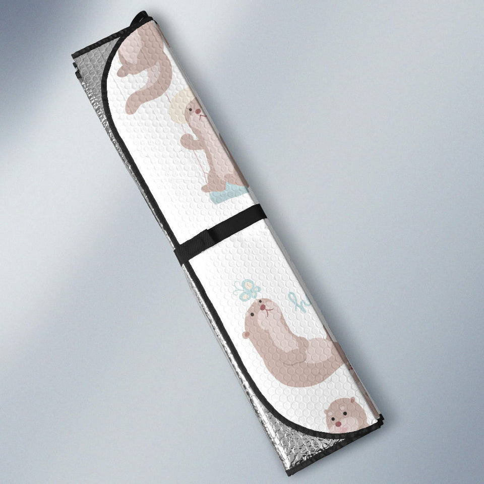 Cute Sea Otters Pattern Car Sun Shade