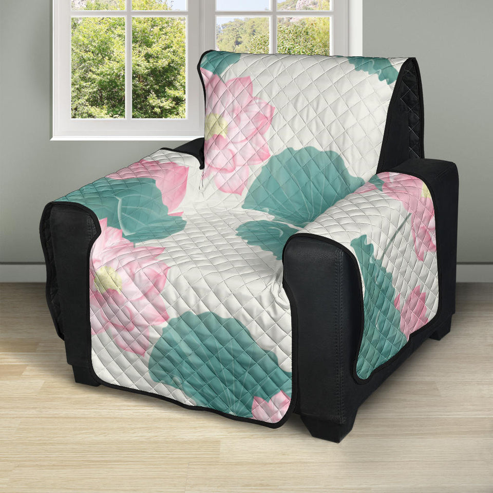 Pink lotus waterlily leaves pattern Recliner Cover Protector
