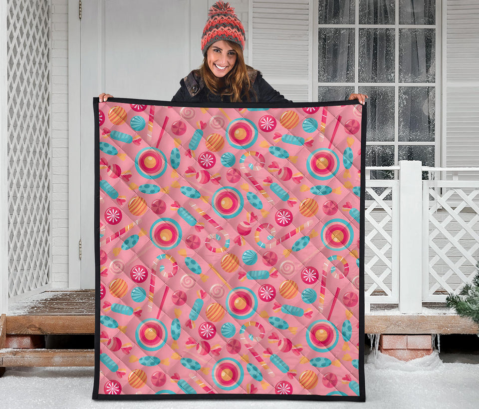 Colorful Candy Pattern Premium Quilt