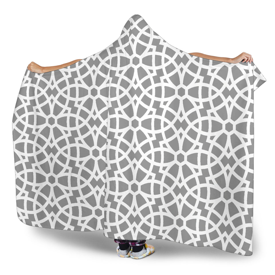 Arabic Gary Pattern Hooded Blanket