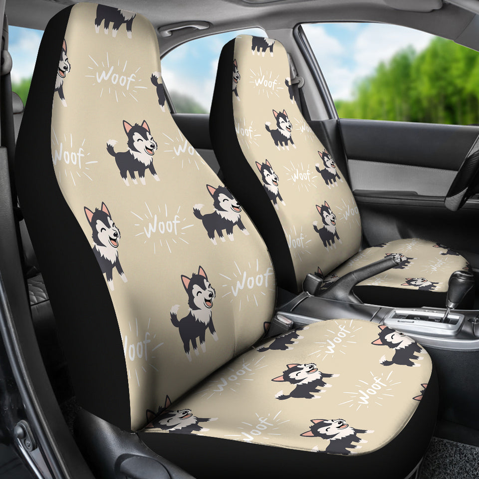 Cute Siberian Husky  Universal Fit Car Seat Covers
