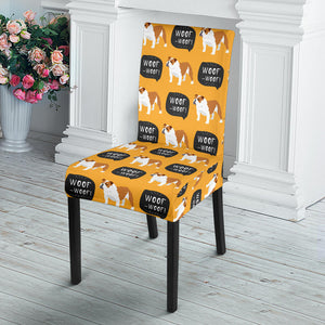 English Bulldog Pattern Print Design 04 Dining Chair Slipcover