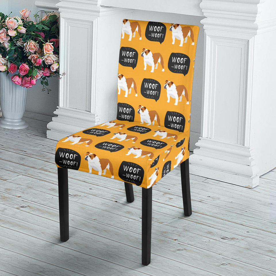 English Bulldog Pattern Print Design 04 Dining Chair Slipcover