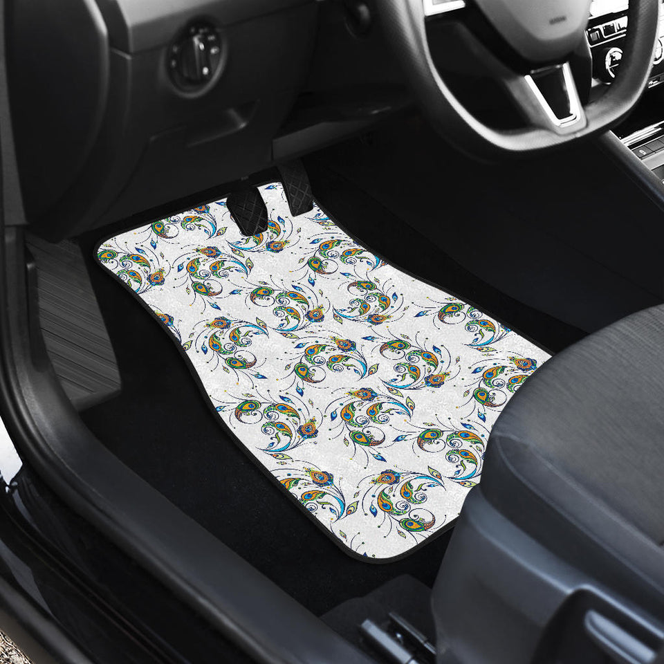 Peacock Feather Pattern Front Car Mats