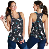 unicorn rainbows moon clound star pattern Women Racerback Tank Top