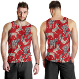 Zebra abstract red background Men Tank Top