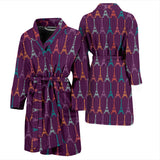 Eiffel Tower Pattern Print Design 05 Men's Bathrobe