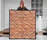 Brick Printed Pattern Print Design 04 Premium Quilt