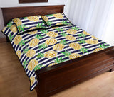 Pineapples pattern striped background Quilt Bed Set