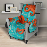 Octopus turquoise background Chair Cover Protector