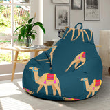 Camel Pattern Blue Blackground Bean Bag Cover